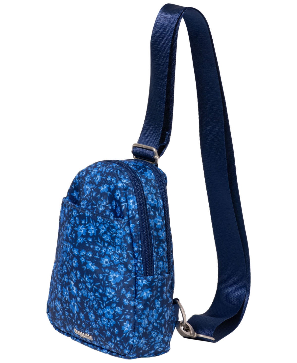 Baggallini Mini Double Zip Sling Bag In Blue