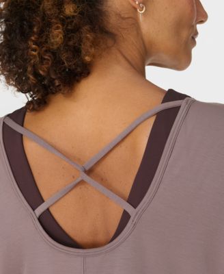 Women's Soft Flow Strappy Back Boxy Long-Sleeve Top