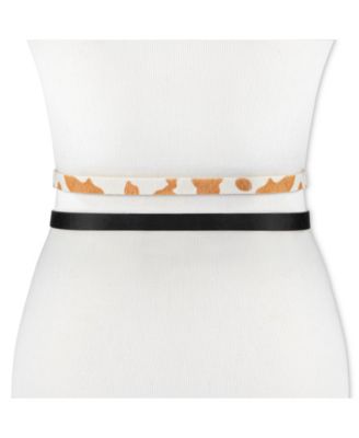 Women's 2-Pack Solid Cow Print Skinny Casual Belt Set
