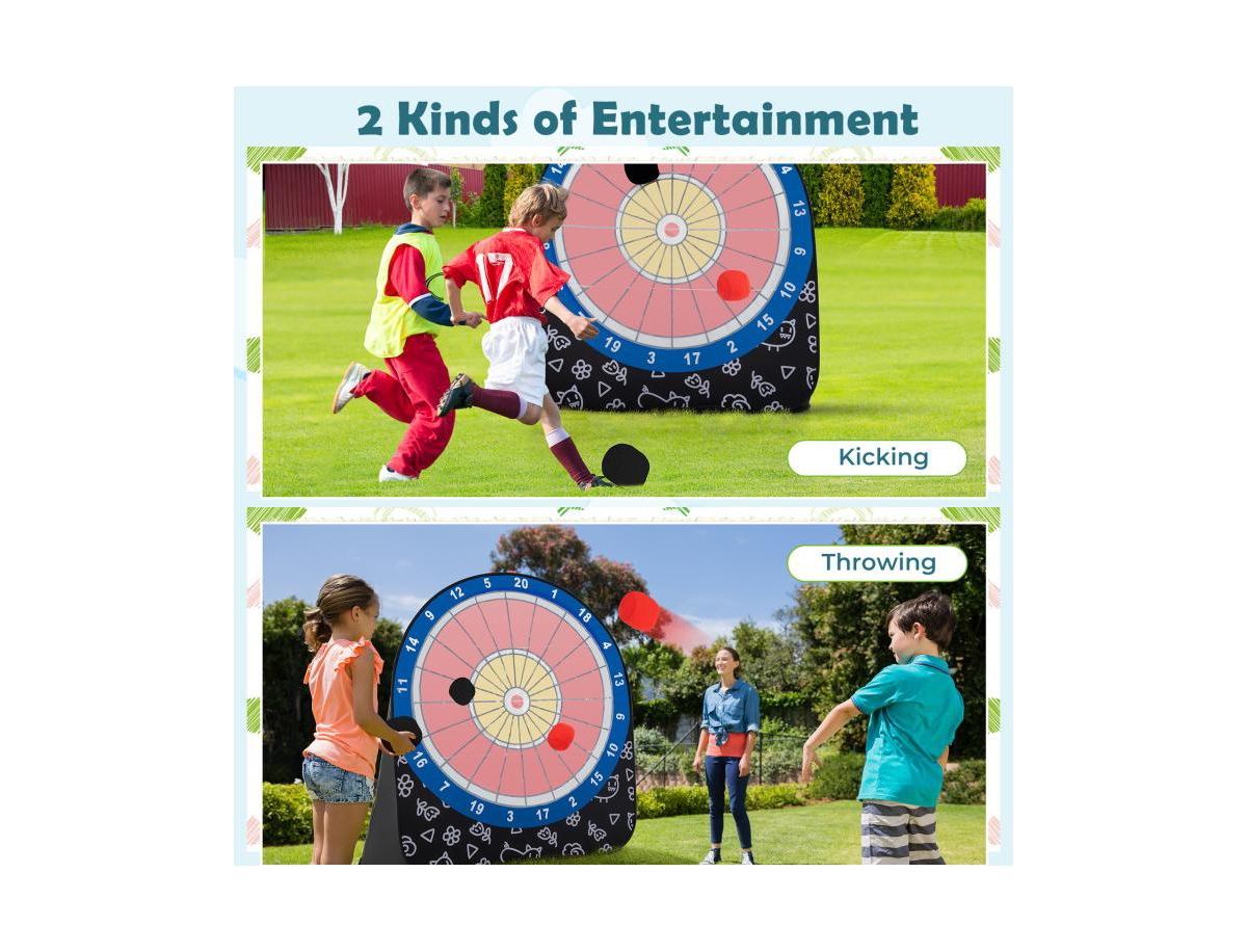 Large Dart Board for Kids with 4 Kick Balls