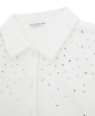 Girls' 7-16 Boxy Poplin Long-Sleeve Shirt