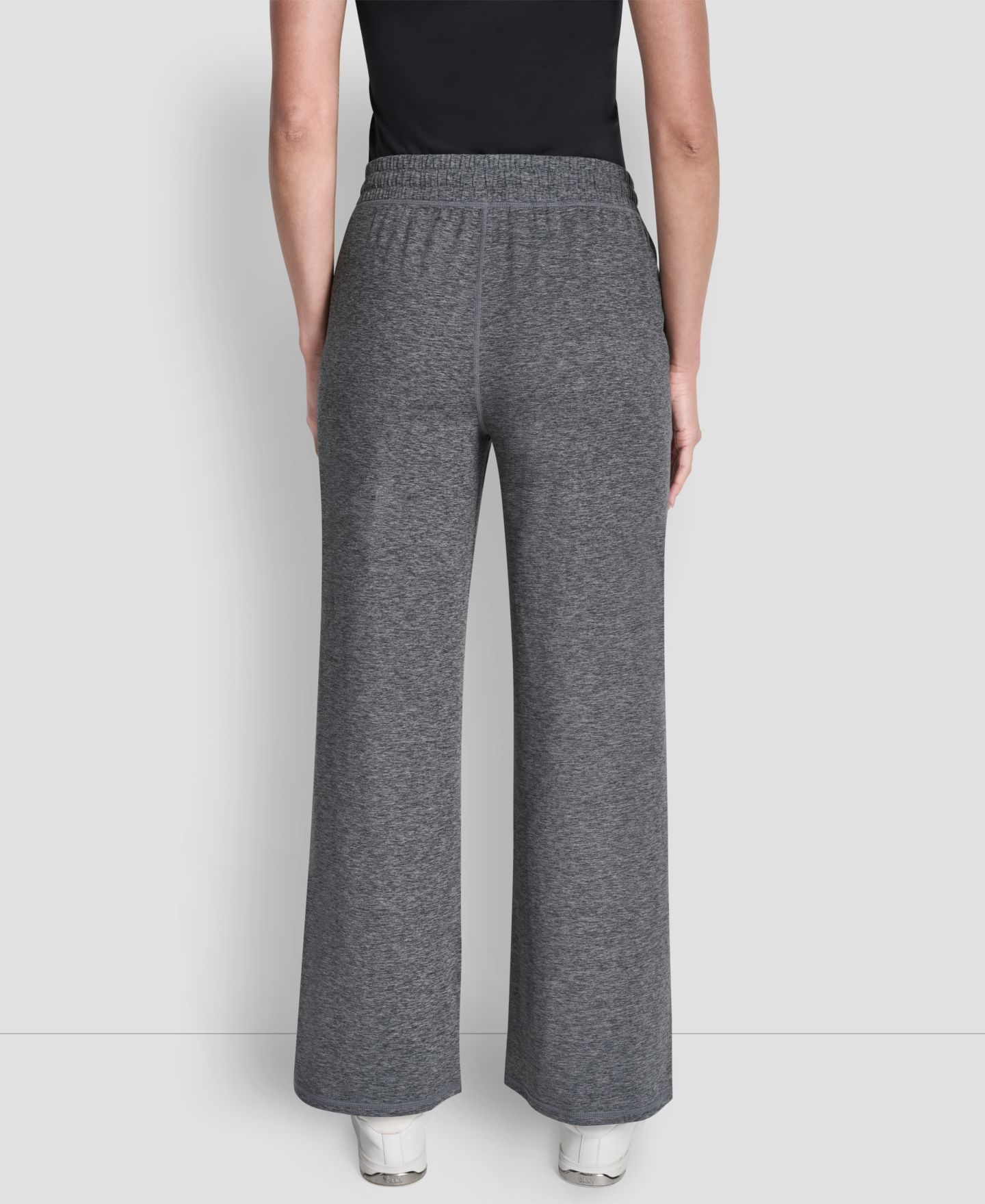 Женские брюки DKNY Spacedye Regular-Fit Wide-Leg, цвет: Чёрный — фото 6