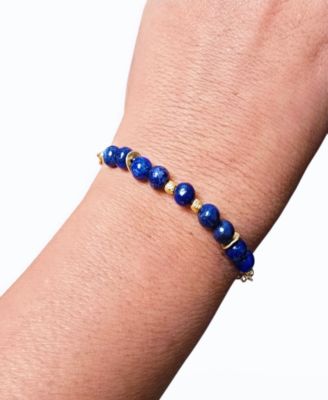 Women's Chain Bracelet with Blue Lapis Beads