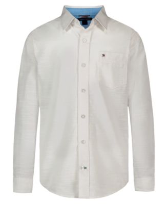 Boys' 8-20 Texture Woven Long-Sleeve Shirt