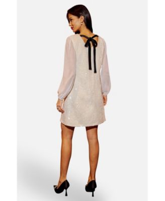 Women's Women'sSequin Tunic Dress With Tie Back