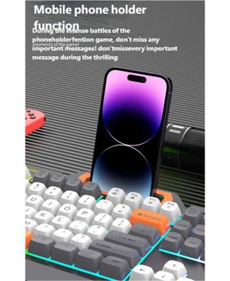 Wired USB Metal Gaming Keyboard and Mouse Set – Mechanical Feel, Esports Ready, White Ash