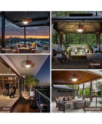 20-inch Modern Black 5-Blade Flush Mount Ceiling Fan with Remote control and timing functions