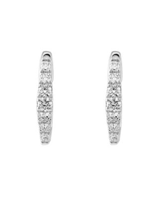 Diamond Hexagon Hoop Earrings (3/8 ct. t.w.) in 14k White Gold