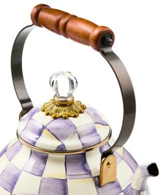 Violet Check 120 oz. Handmade Tea Kettle