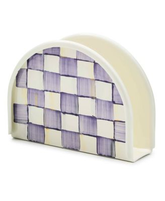 Violet Check Handmade Napkin Holder