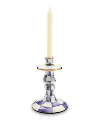 Violet Check Small Candlestick