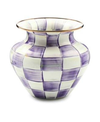 Violet Check Handmade Large Vase image