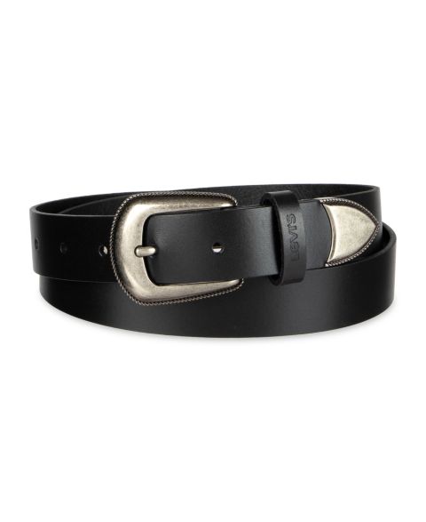 Женский ремень Levi's Western Style Rope Detail Buckle, цвет: Чёрный