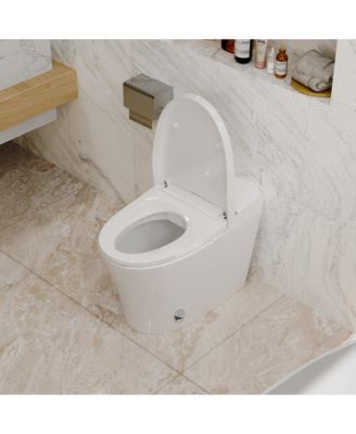 Heated Seat Dual Flush Smart Bathroom Fixture With Night Light, Foot Sensor Flush, Blackout Flush