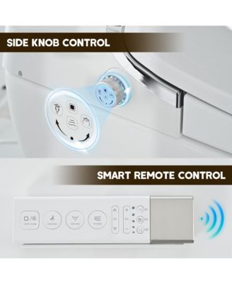 Luxury Smart Tankless Bathroom Fixture with Dryer and Warm Water,Heated Seat, Night Light, Kick/Blackout Flush