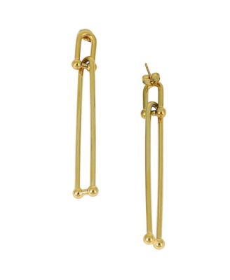 Women's The Paperclip Drop Earrings - California Gold