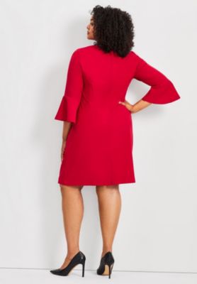 Women's Plus Size Cool Hand Bell Sleeve Dress