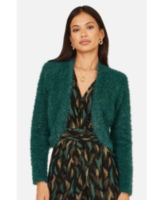 Women's Metallic Fluffy Eyelash Bolero