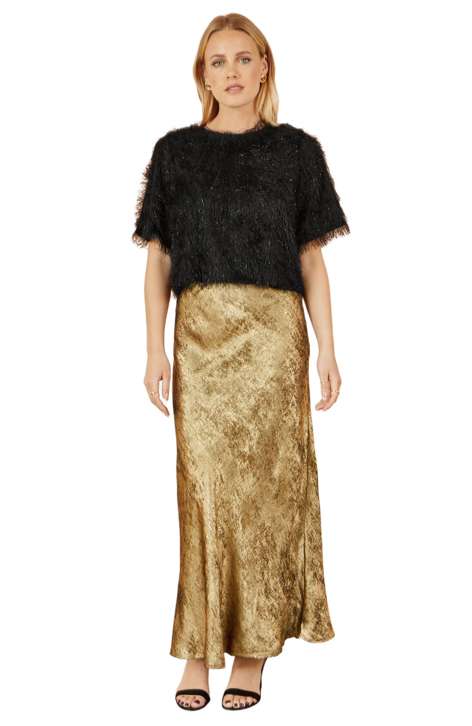 Women's Satin Midi Skirt