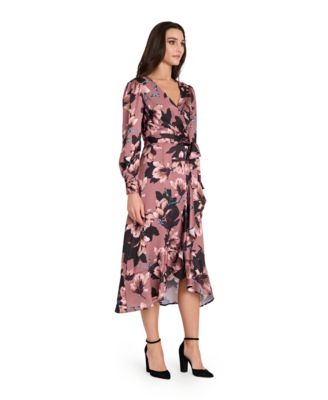 Women's V-Neck Ruffle Midi Dress