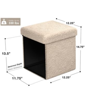 1-Pc Teddy Fabric Upholstered – Ottoman