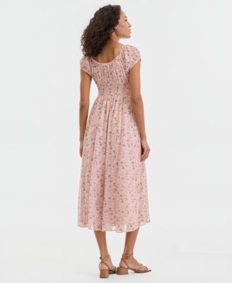 Women's Smocked Floral Midi Dress