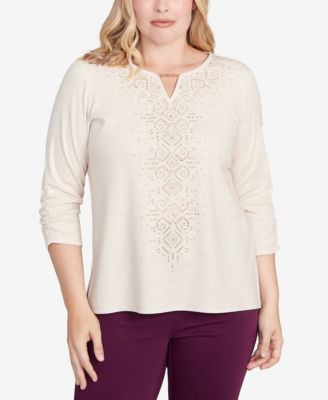 Alfred Dunner - Petite Urban Legend Center Embellished Top
