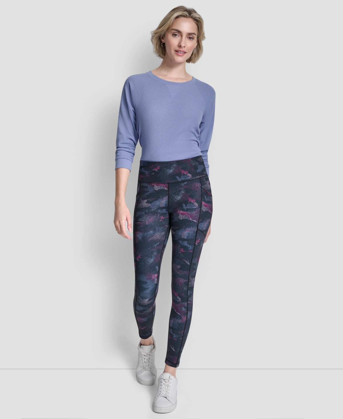 Dkny Women's Printed High-Wasit Fitness Tights Pants
