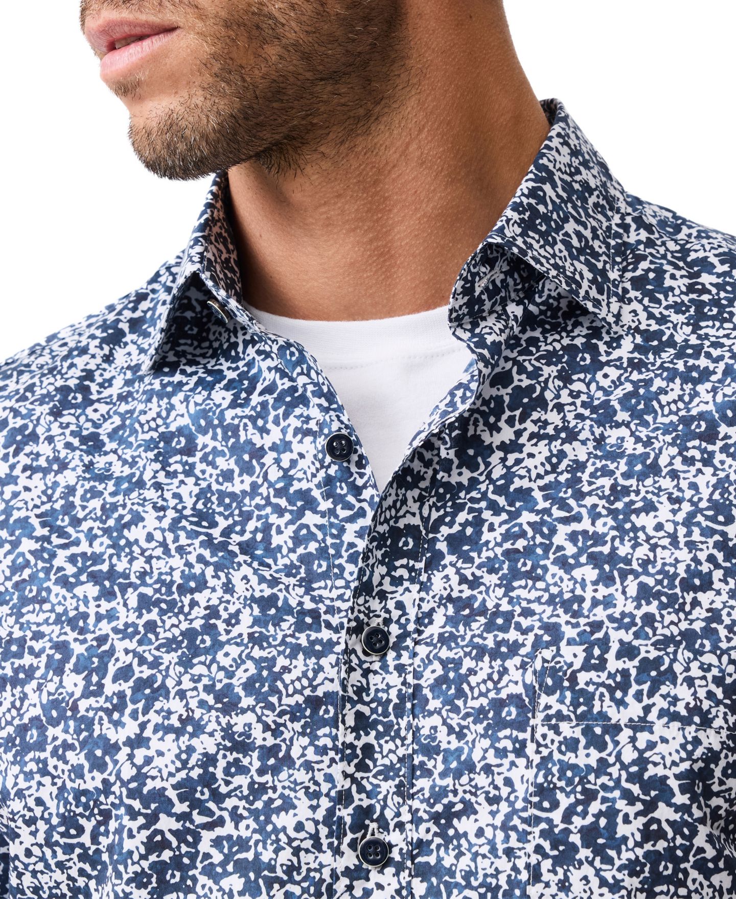 Мужская рубашка Rodd & Gunn Sport Fit South Hampton Cotton, цвет: Чернильный — фото 6