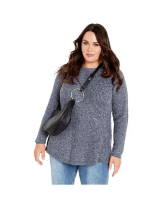 Women's Plus Size Tia Curved Hem Tunic Sweater