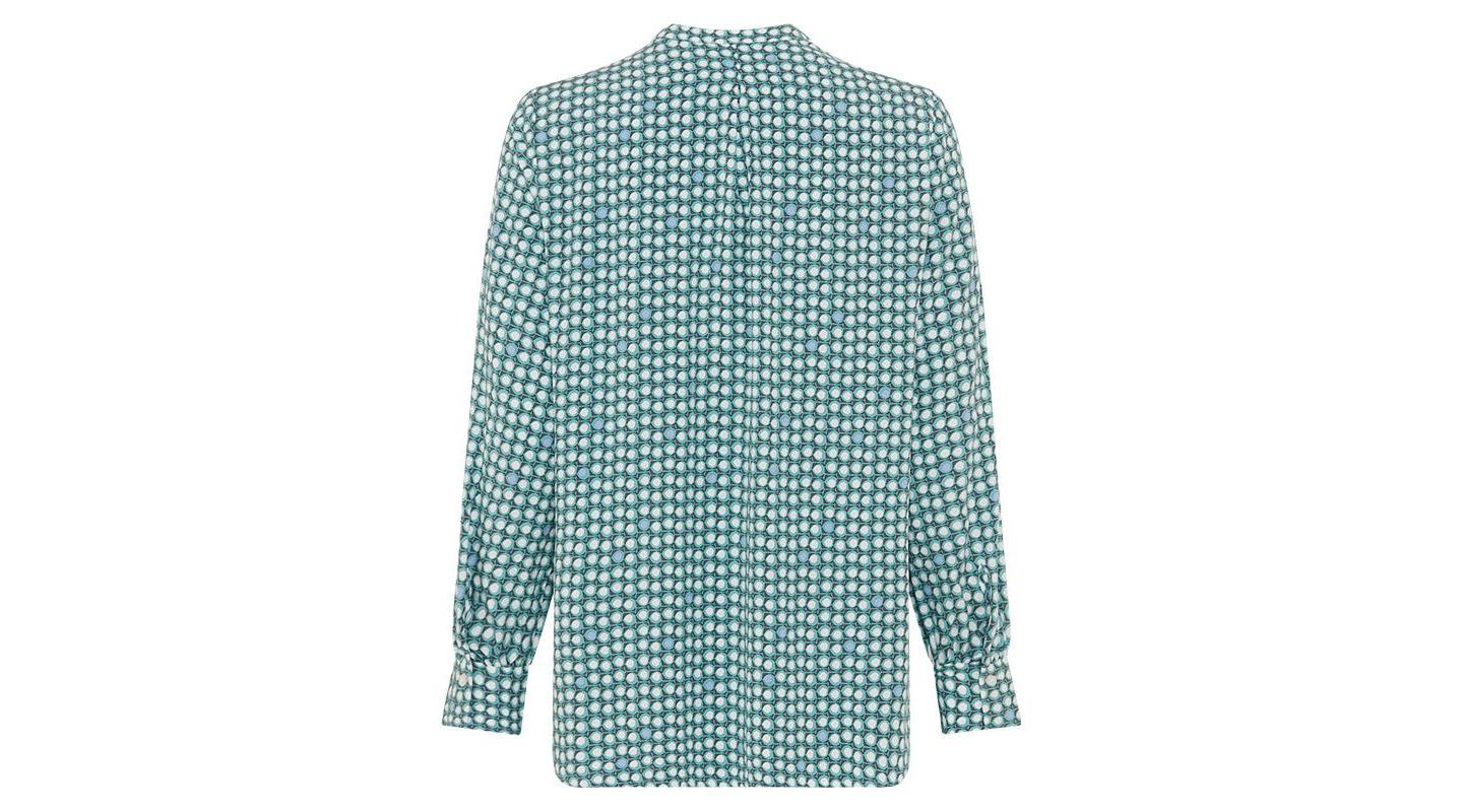 Женские футболки Olsen Lightweight Dot-Print Button-Up Shirt tees, цвет: Тёмный мятный — фото 7