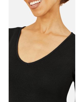 Women's Knitted Fitted Dress With Sequin Sleeves