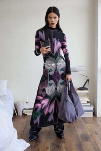 knee length dresses for ladies Desigual Carson Floral Panel Mesh Dress 24WWVK59 – Belle Divino main image 0