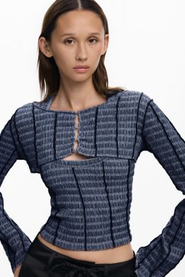 Women's Detachable texture T-shirt