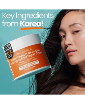 Korean Skin Care Multi-Function All-In-One Anti-Aging Snail Mucin Repair Cream 4 oz. K Beauty Skincare