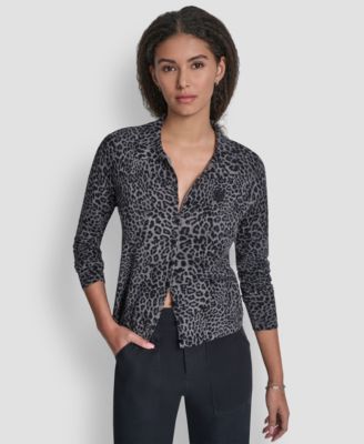 Women's Mini Leopard Print Cardigan Top