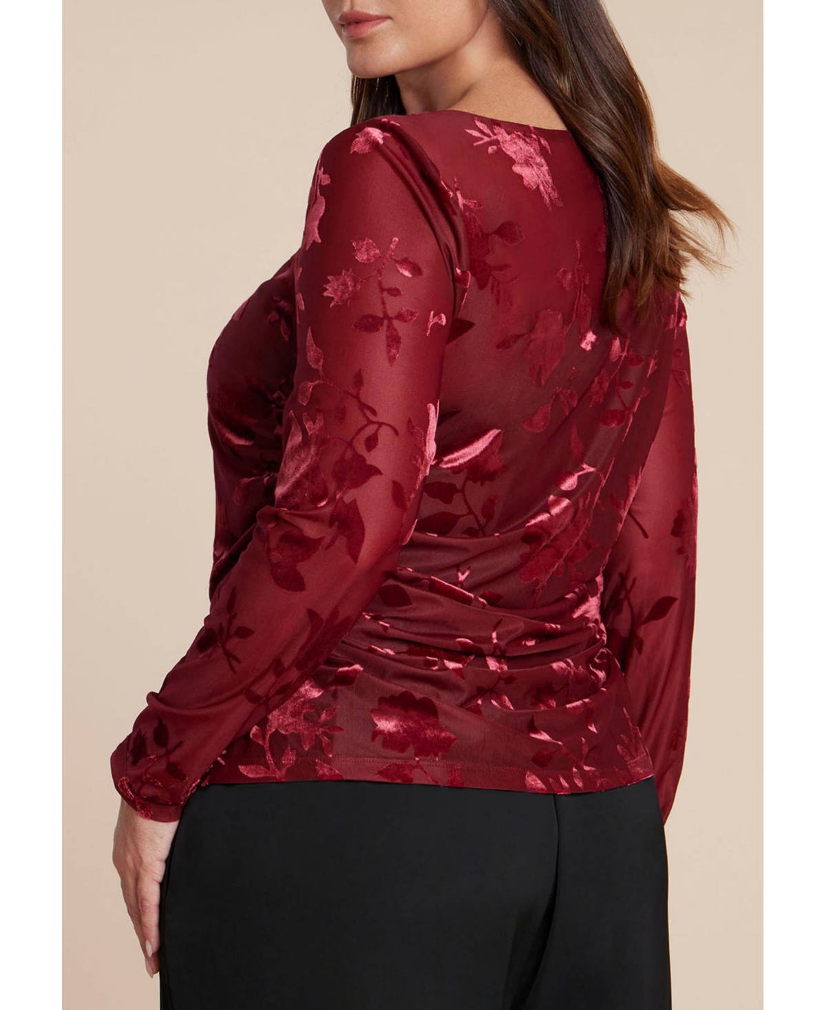 Eloquii Women's Floral Jacquard Top