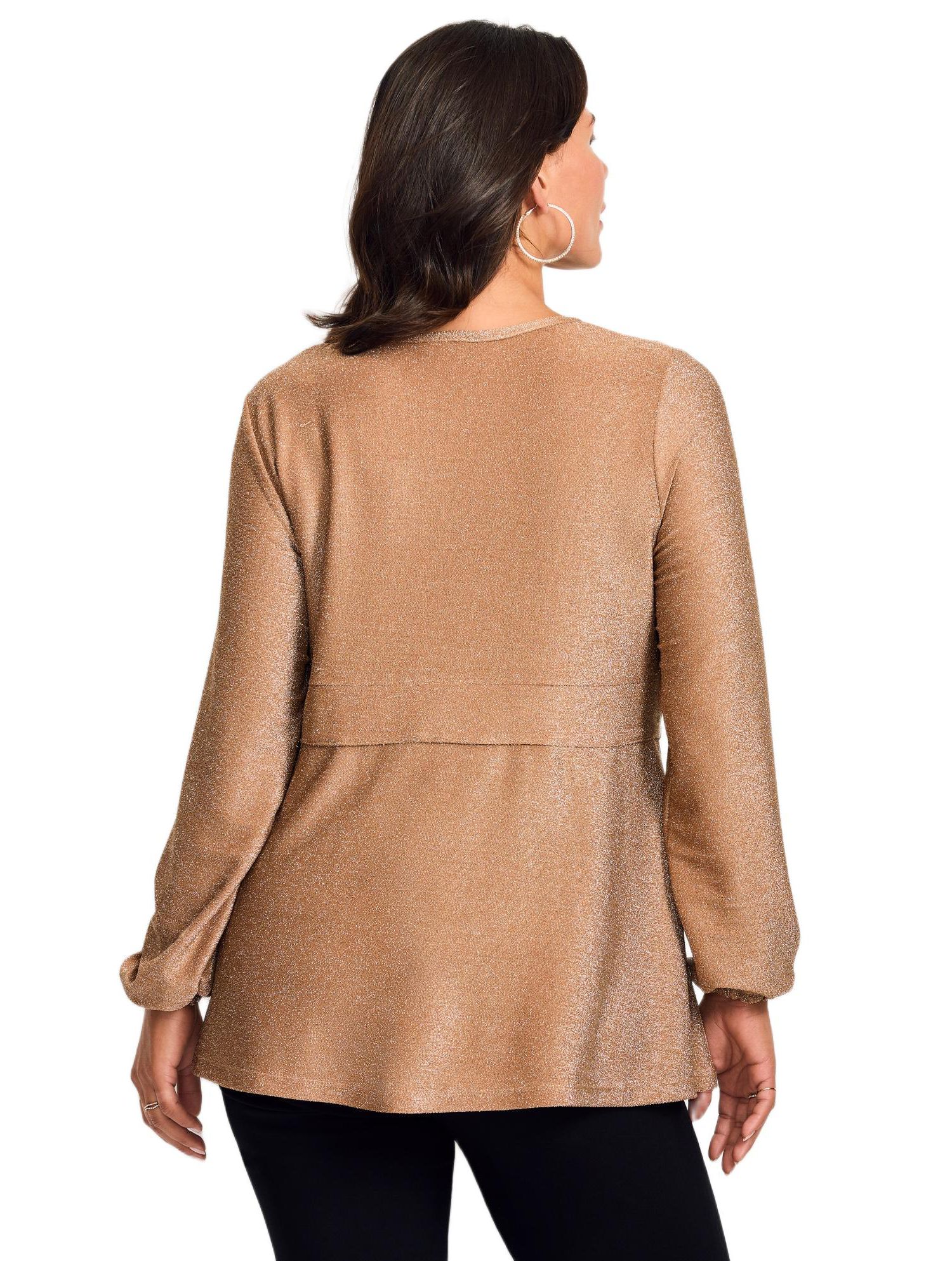 Women's Plus Size Peplum Shimmer Top