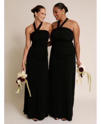 Women's Halter Neck Stretch Bridesmaid Dress