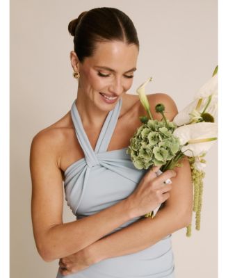 Women's Halter Neck Stretch Bridesmaid Dress