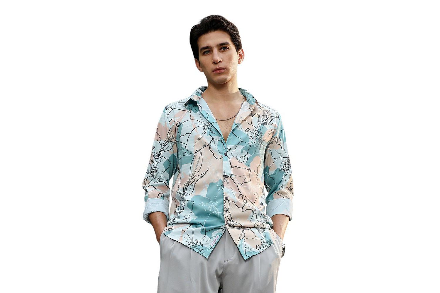 Men's Botanical-Outline Imprint Shirt