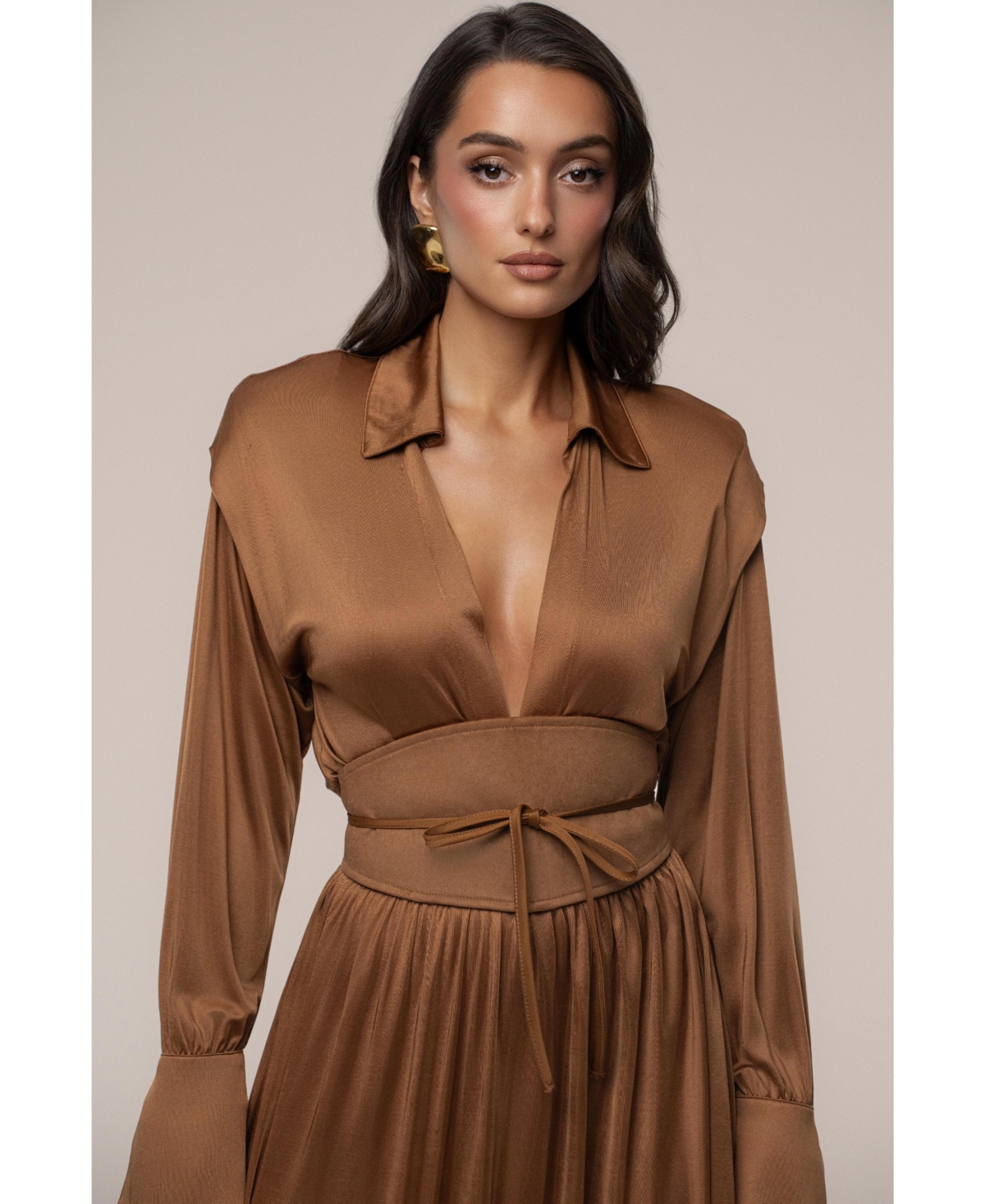 Jluxlabel Women's High Line Collar Maxi Dress