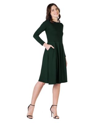 Petite Midi Fit and Flare Pocket Dress