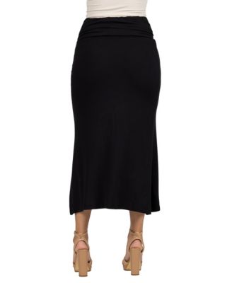 Petite Comfortable Fold Over Maxi Skirt