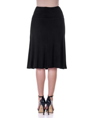 Petite A Line Elastic Waist Knee Length Skirt