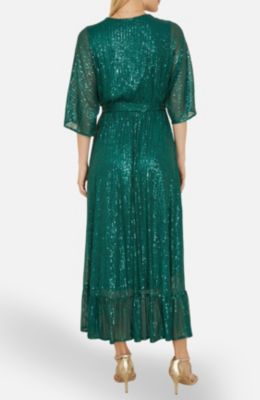 Women's Sequin Kimono Wrap Dress