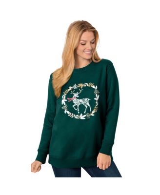 Plus Size Fleece Holiday Sweatshirt