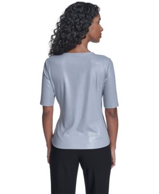 Women's Short-Sleeve Striped Top