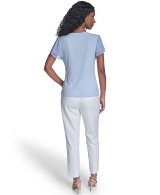 Women's Solid V-Neck Blouse