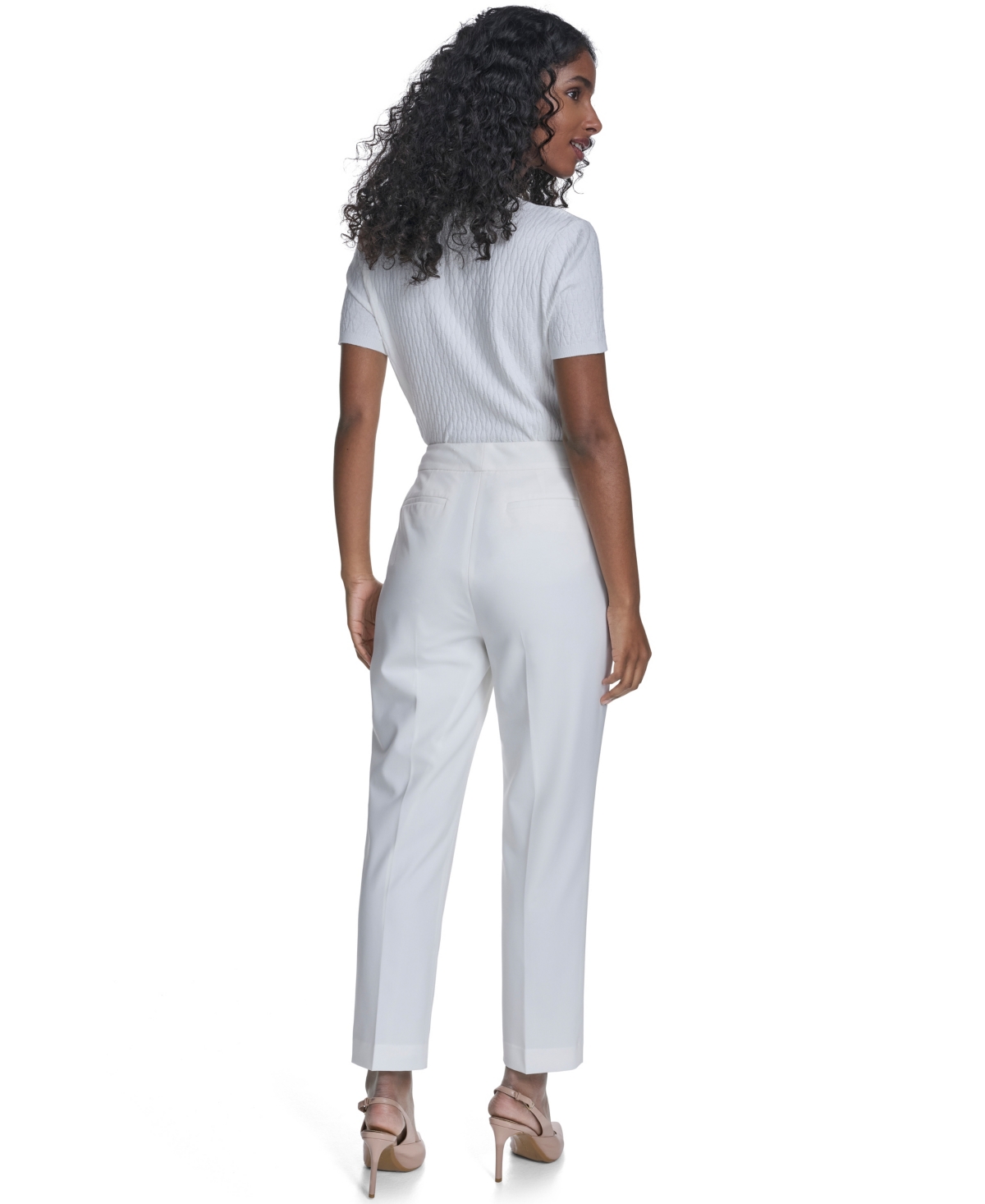 Calvin Klein Petite Slim Leg Pants In White
